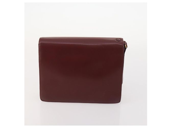Borsa a mano in pelle Must Line di CARTIER 5 pezzi Bordeaux Oro Auth mr2109 D'oro Bordò - vista 14