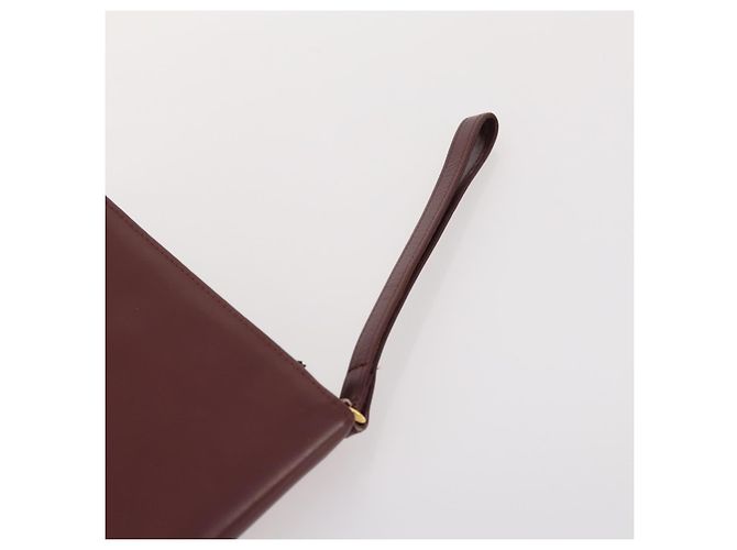 Borsa a mano in pelle Must Line di CARTIER 5 pezzi Bordeaux Oro Auth mr2109 D'oro Bordò - vista 16