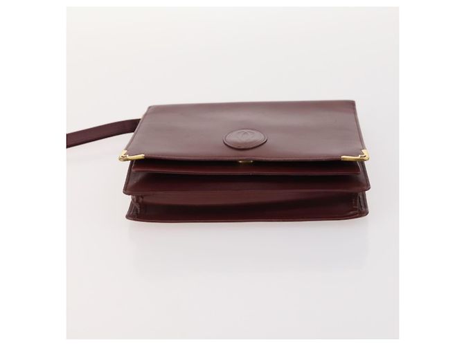 Borsa a mano in pelle Must Line di CARTIER 5 pezzi Bordeaux Oro Auth mr2109 D'oro Bordò - vista 17