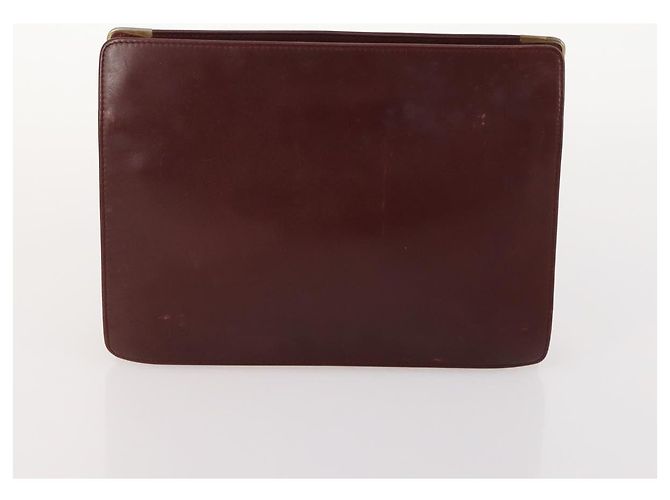 Borsa a mano in pelle Must Line di CARTIER 5 pezzi Bordeaux Oro Auth mr2109 D'oro Bordò - vista 25