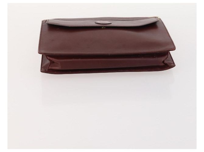 Borsa a mano in pelle Must Line di CARTIER 5 pezzi Bordeaux Oro Auth mr2109 D'oro Bordò - vista 27