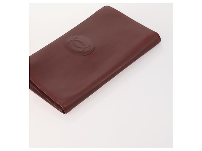 Borsa a mano in pelle Must Line di CARTIER 5 pezzi Bordeaux Oro Auth mr2109 D'oro Bordò - vista 4