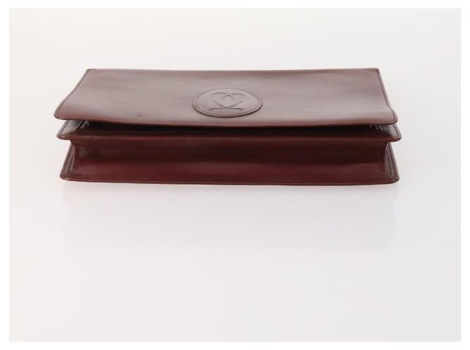 Borsa a mano in pelle Must Line di CARTIER 5 pezzi Bordeaux Oro Auth mr2109 D'oro Bordò - vista 5