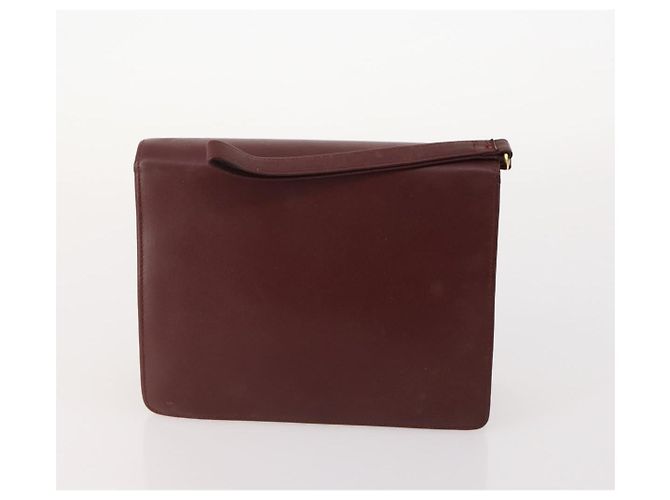 Borsa a mano in pelle Must Line di CARTIER 5 pezzi Bordeaux Oro Auth mr2109 D'oro Bordò - vista 8
