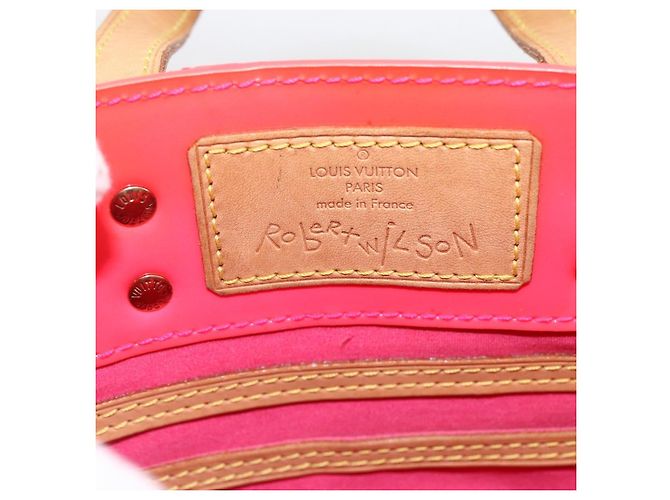 LOUIS VUITTON Borsa Reade PM Monogram Vernis Fluo Rosa Arancio M91903 Auth 173366A Arancione - vista 10