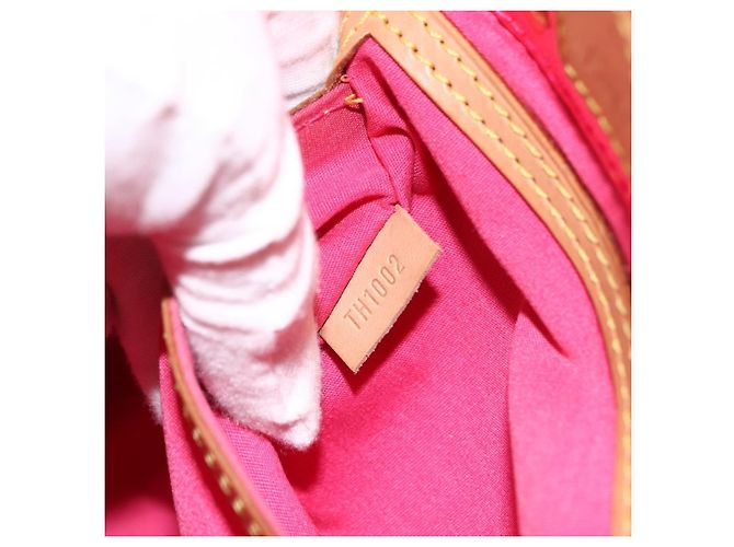 LOUIS VUITTON Borsa Reade PM Monogram Vernis Fluo Rosa Arancio M91903 Auth 173366A Arancione - vista 12