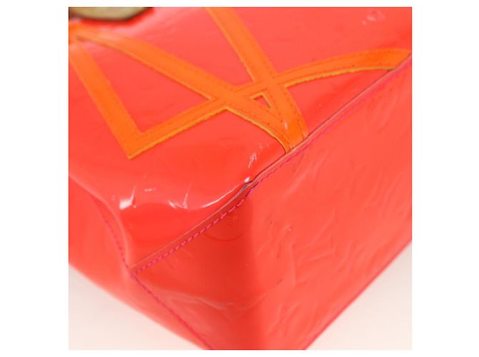 LOUIS VUITTON Borsa Reade PM Monogram Vernis Fluo Rosa Arancio M91903 Auth 173366A Arancione - vista 16