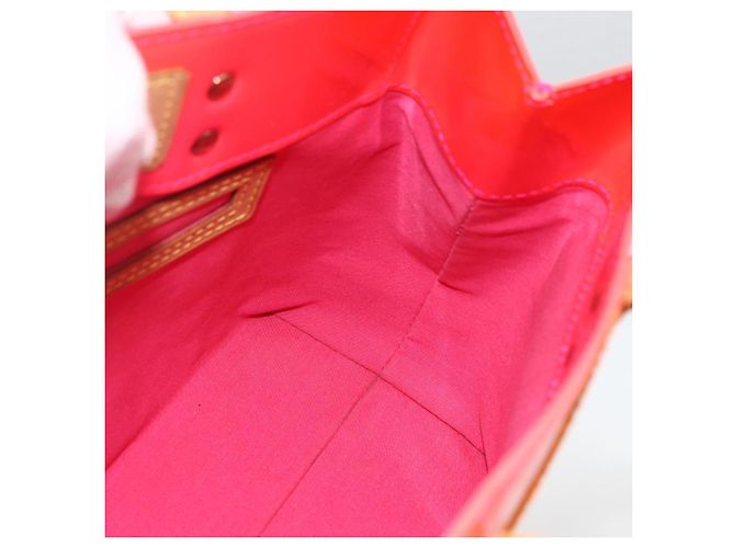 LOUIS VUITTON Borsa Reade PM Monogram Vernis Fluo Rosa Arancio M91903 Auth 173366A Arancione - vista 17