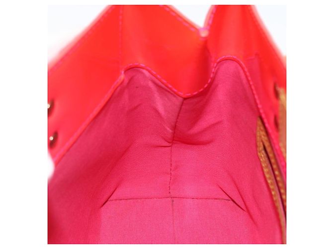LOUIS VUITTON Borsa Reade PM Monogram Vernis Fluo Rosa Arancio M91903 Auth 173366A Arancione - vista 18