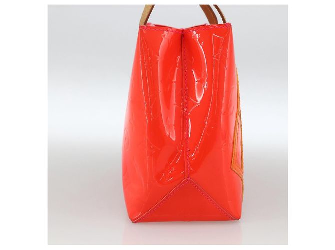 LOUIS VUITTON Borsa Reade PM Monogram Vernis Fluo Rosa Arancio M91903 Auth 173366A Arancione - vista 3