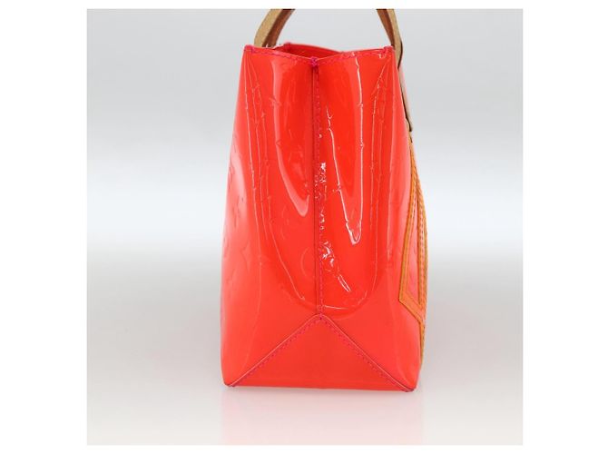 LOUIS VUITTON Borsa Reade PM Monogram Vernis Fluo Rosa Arancio M91903 Auth 173366A Arancione - vista 4