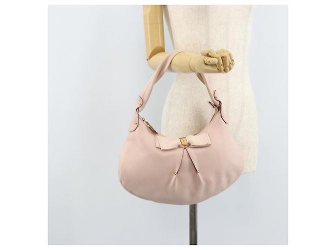 Borsa a Spalla Salvatore Ferragamo in Pelle Rosa Oro Auth ka3027 D'oro - vista 23