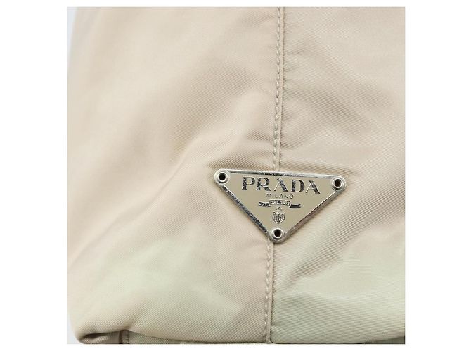 Borsa a Spalla PRADA Nylon Avorio Argento Autentica 173830 Crudo - vista 14