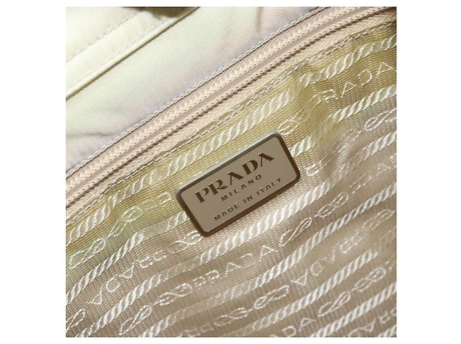 Borsa a Spalla PRADA Nylon Avorio Argento Autentica 173830 Crudo - vista 15