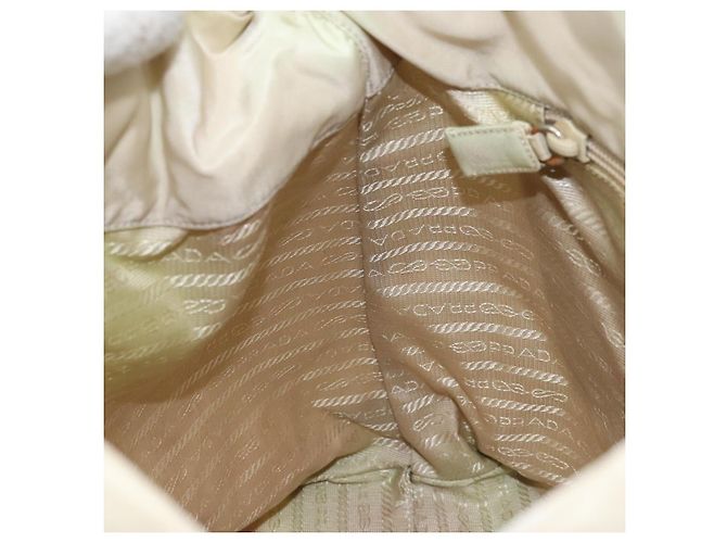 Borsa a Spalla PRADA Nylon Avorio Argento Autentica 173830 Crudo - vista 18