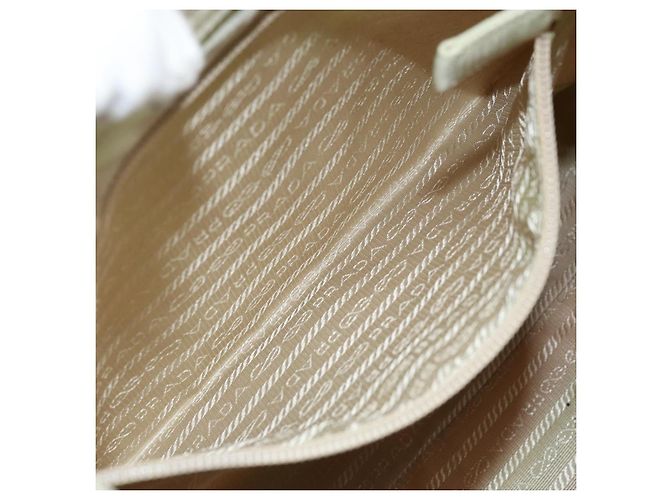 Borsa a Spalla PRADA Nylon Avorio Argento Autentica 173830 Crudo - vista 20