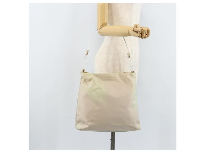 Borsa a Spalla PRADA Nylon Avorio Argento Autentica 173830 Crudo - vista 22