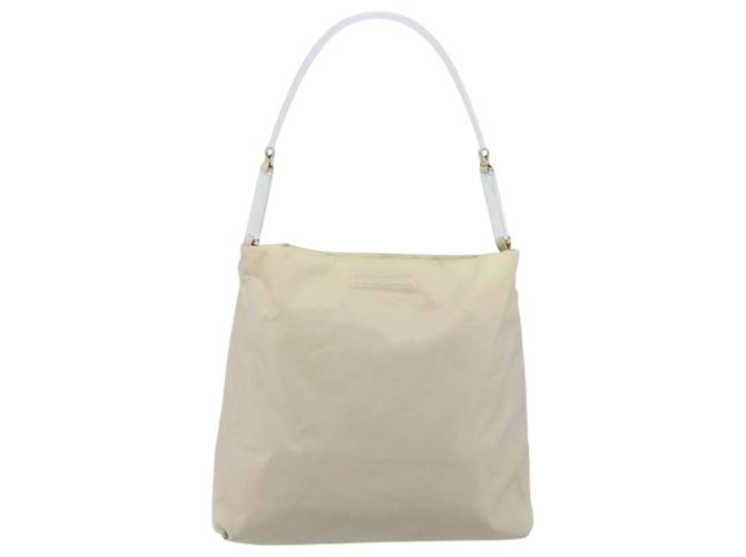 Borsa a Spalla PRADA Nylon Avorio Argento Autentica 173830 Crudo - vista 3