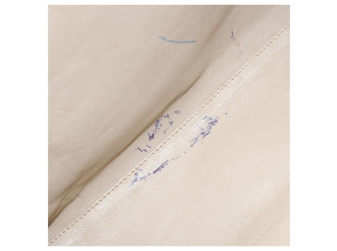CHANEL Borsa a Spalla Matelassé in Pelle di Agnello Beige Oro CC Auth 171543 D'oro - vista 18