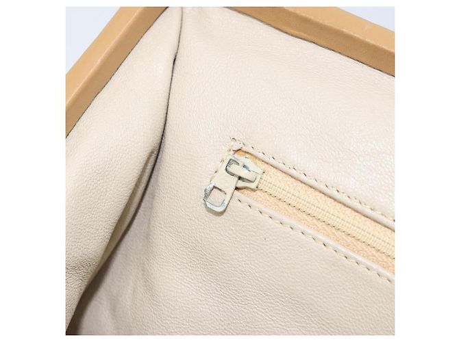 CHANEL Borsa a Spalla Matelassé in Pelle di Agnello Beige Oro CC Auth 171543 D'oro - vista 21