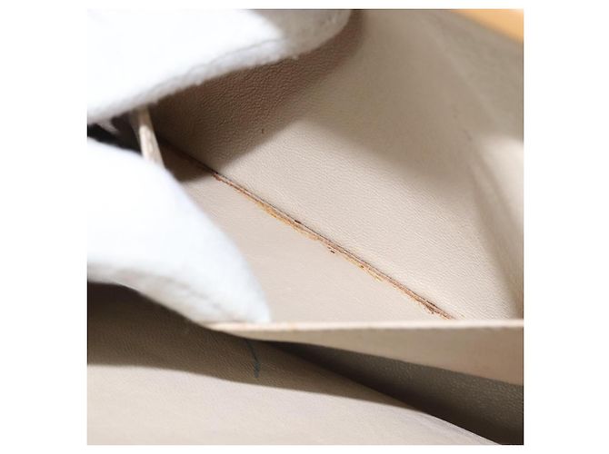 CHANEL Borsa a Spalla Matelassé in Pelle di Agnello Beige Oro CC Auth 171543 D'oro - vista 23