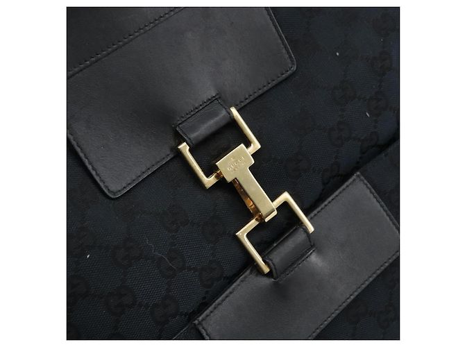 Borsa a mano in tela GG Gucci Nera Oro 001 4033 Auth 173867 Nero D'oro - vista 14