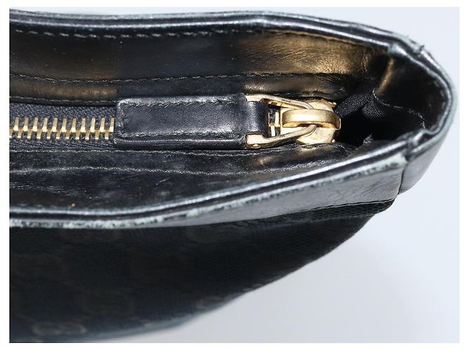Borsa a mano in tela GG Gucci Nera Oro 001 4033 Auth 173867 Nero D'oro - vista 15