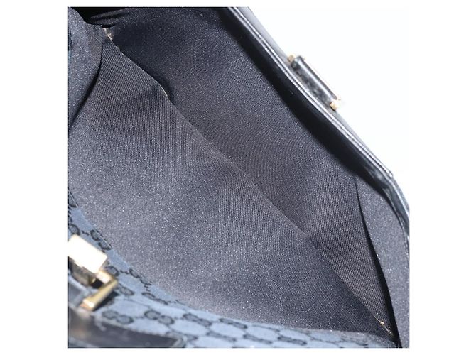 Borsa a mano in tela GG Gucci Nera Oro 001 4033 Auth 173867 Nero D'oro - vista 21