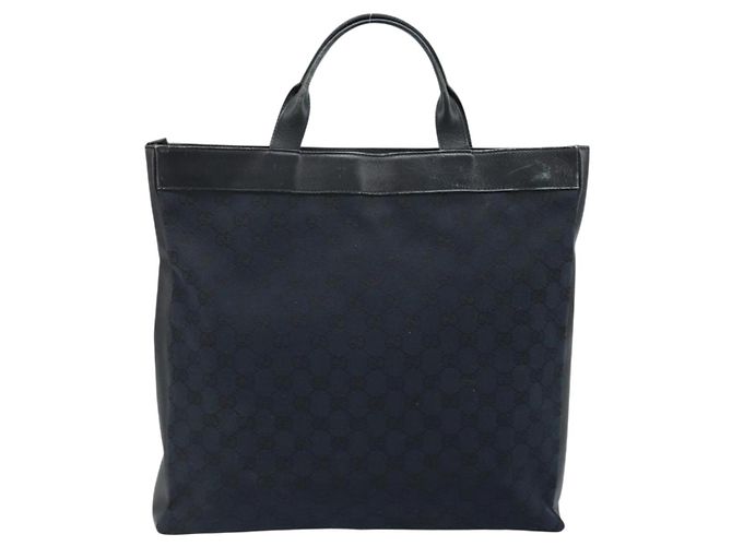 Borsa a mano in tela GG Gucci Nera Oro 001 4033 Auth 173867 Nero D'oro - vista 3