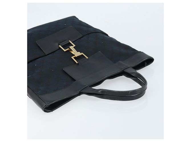 Borsa a mano in tela GG Gucci Nera Oro 001 4033 Auth 173867 Nero D'oro - vista 6