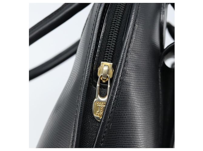 Céline Borsa a mano CELINE in pelle nera e oro Auth 166992 Nero D'oro - vista 17