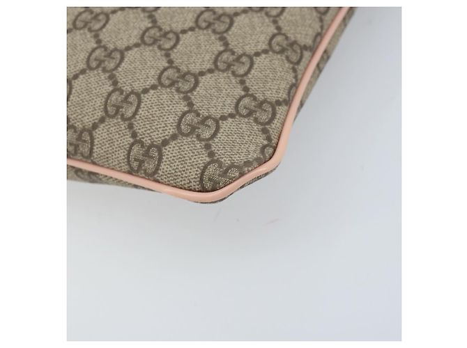 Borsa a Spalla GG Supreme in PVC Beige Argento di GUCCI 201446 Auth ki6557 - vista 10