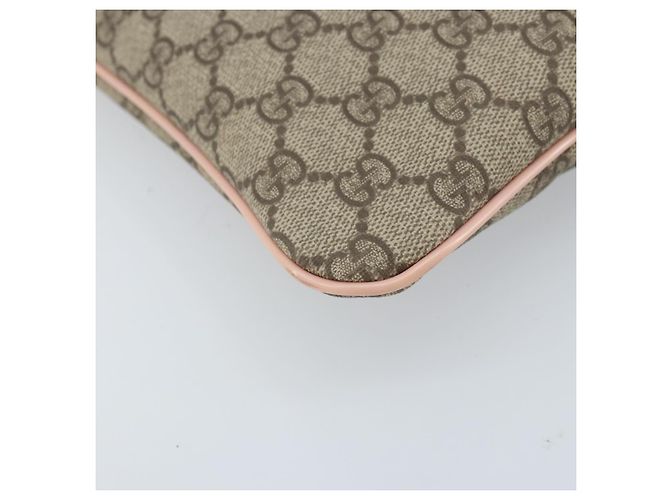 Borsa a Spalla GG Supreme in PVC Beige Argento di GUCCI 201446 Auth ki6557 - vista 11