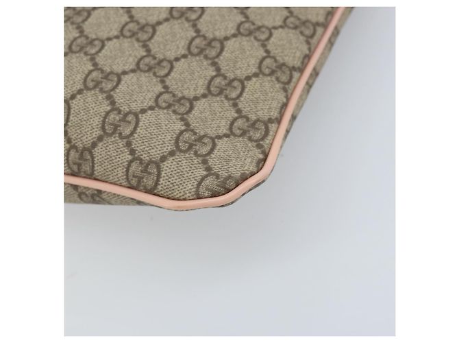 Borsa a Spalla GG Supreme in PVC Beige Argento di GUCCI 201446 Auth ki6557 - vista 12