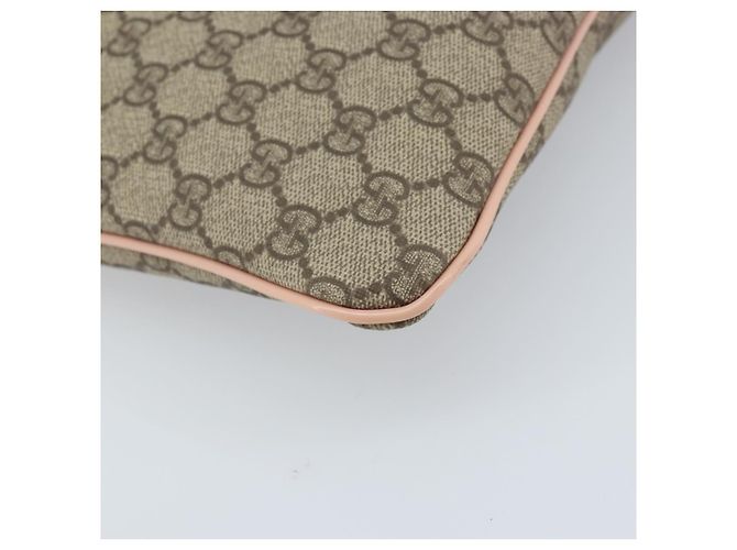 Borsa a Spalla GG Supreme in PVC Beige Argento di GUCCI 201446 Auth ki6557 - vista 13