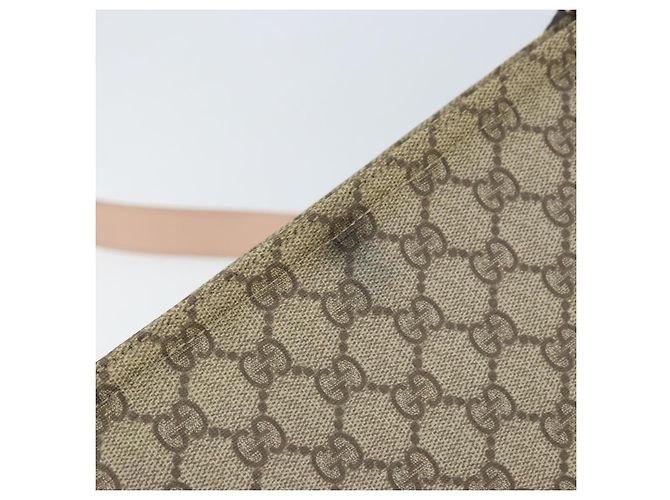 Borsa a Spalla GG Supreme in PVC Beige Argento di GUCCI 201446 Auth ki6557 - vista 14