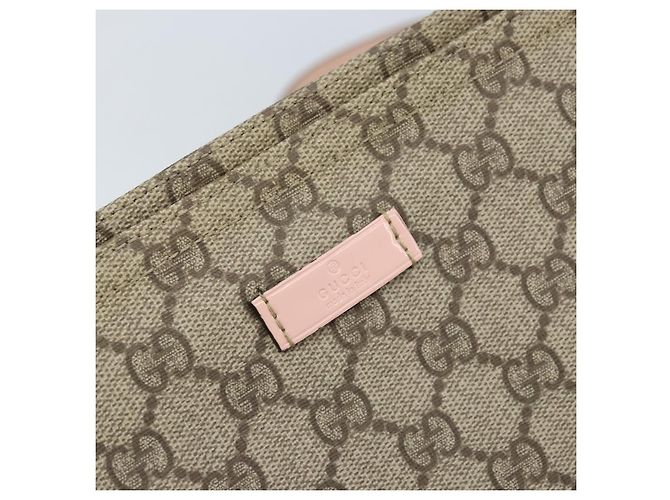 Borsa a Spalla GG Supreme in PVC Beige Argento di GUCCI 201446 Auth ki6557 - vista 15