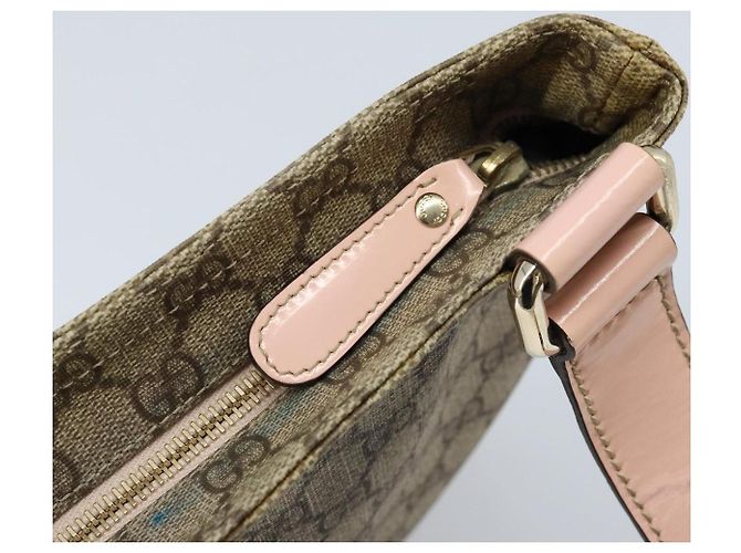 Borsa a Spalla GG Supreme in PVC Beige Argento di GUCCI 201446 Auth ki6557 - vista 16