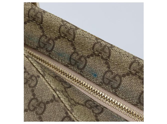 Borsa a Spalla GG Supreme in PVC Beige Argento di GUCCI 201446 Auth ki6557 - vista 17