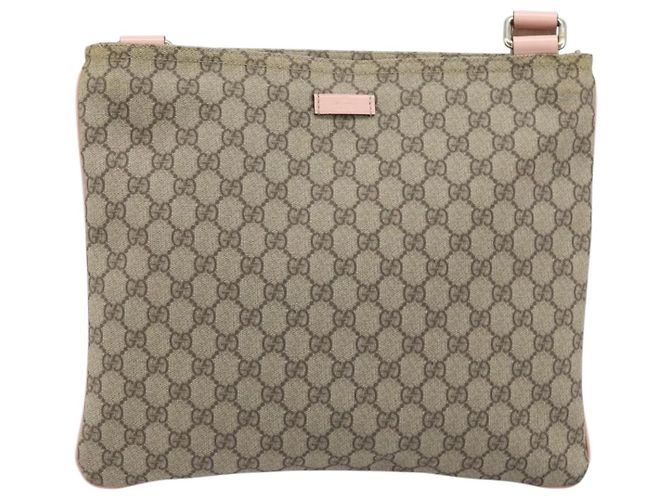 Borsa a Spalla GG Supreme in PVC Beige Argento di GUCCI 201446 Auth ki6557 - vista 2