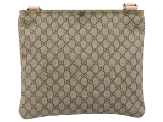 Borsa a Spalla GG Supreme in PVC Beige Argento di GUCCI 201446 Auth ki6557 - vista 3