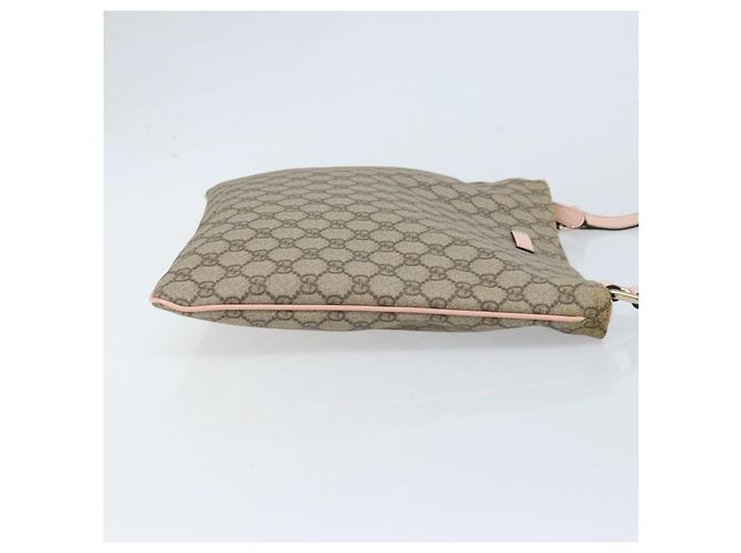 Borsa a Spalla GG Supreme in PVC Beige Argento di GUCCI 201446 Auth ki6557 - vista 4