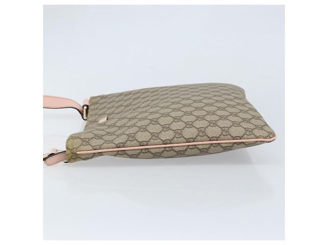 Borsa a Spalla GG Supreme in PVC Beige Argento di GUCCI 201446 Auth ki6557 - vista 5