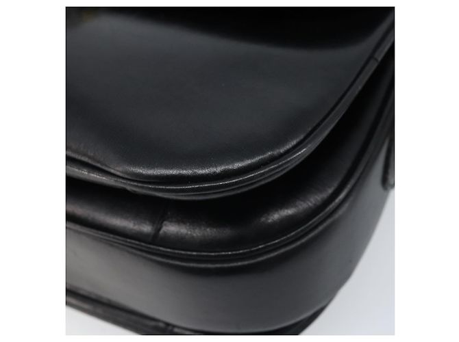 Borsa a spalla CÉLINE Carrozza in pelle nera e oro Auth ka2957 Nero D'oro - vista 10