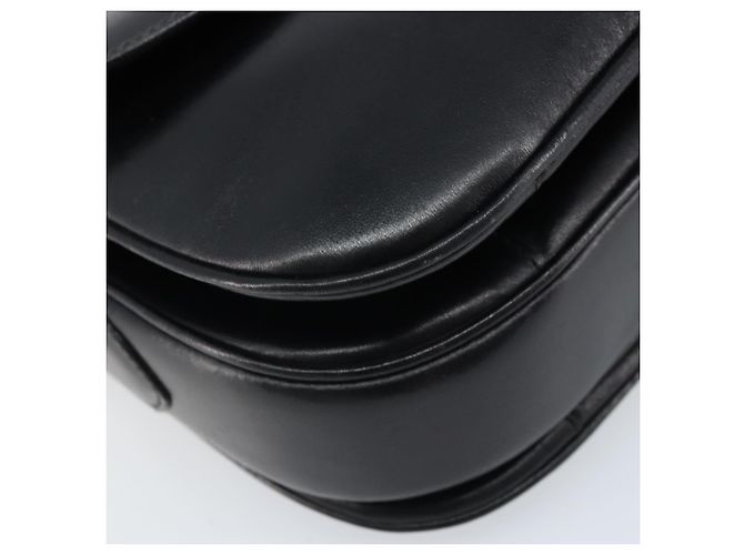 Borsa a spalla CÉLINE Carrozza in pelle nera e oro Auth ka2957 Nero D'oro - vista 11