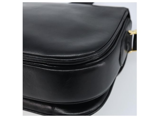 Borsa a spalla CÉLINE Carrozza in pelle nera e oro Auth ka2957 Nero D'oro - vista 12