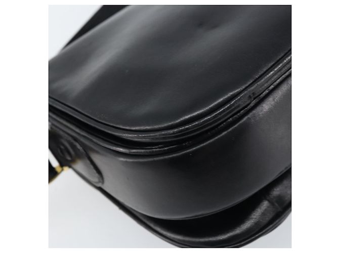 Borsa a spalla CÉLINE Carrozza in pelle nera e oro Auth ka2957 Nero D'oro - vista 13
