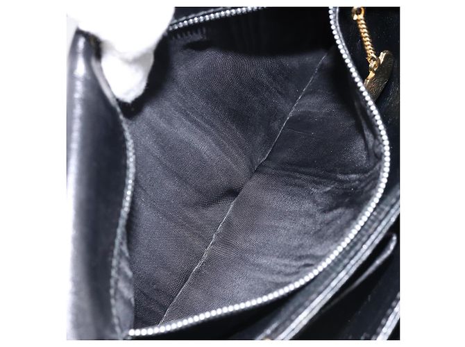 Borsa a spalla CÉLINE Carrozza in pelle nera e oro Auth ka2957 Nero D'oro - vista 22