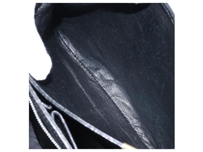 Borsa a spalla CÉLINE Carrozza in pelle nera e oro Auth ka2957 Nero D'oro - vista 23