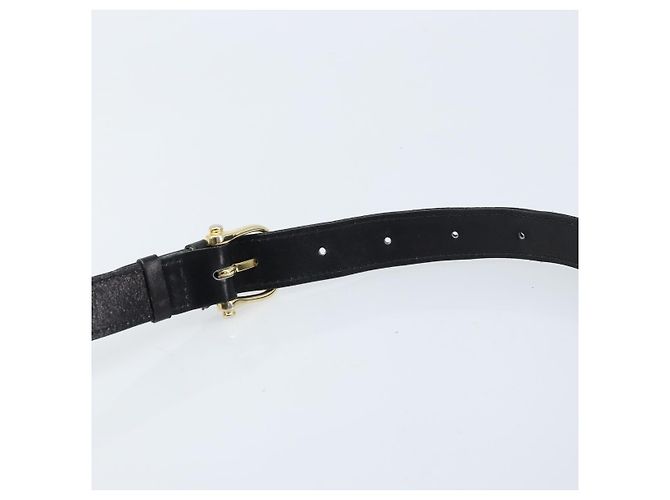 Borsa a spalla CÉLINE Carrozza in pelle nera e oro Auth ka2957 Nero D'oro - vista 8